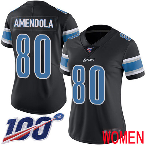 Detroit Lions Limited Black Women Danny Amendola Jersey NFL Football 80 100th Season Rush Vapor Untouchable